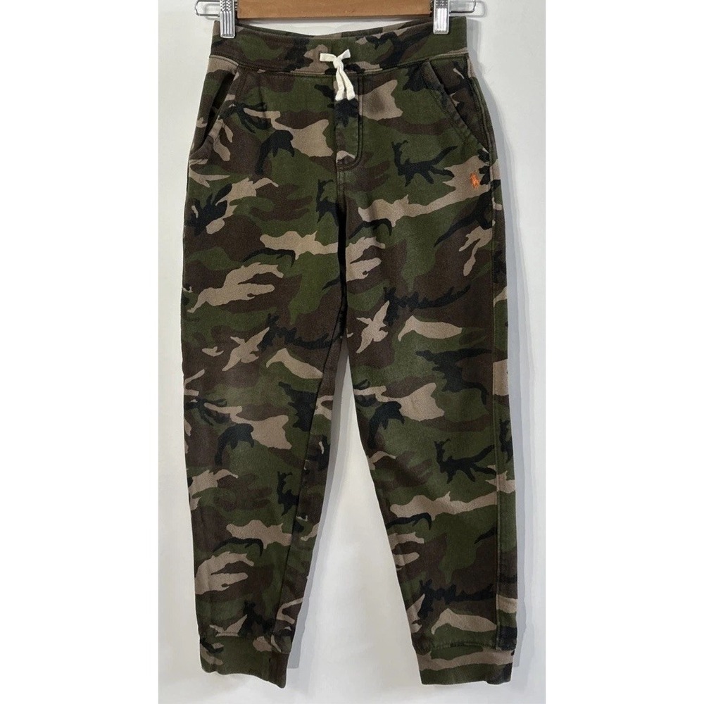 Boys Polo Ralph Lauren Multi Camo Fleece Jogger SweatPants Sz Med 10-12